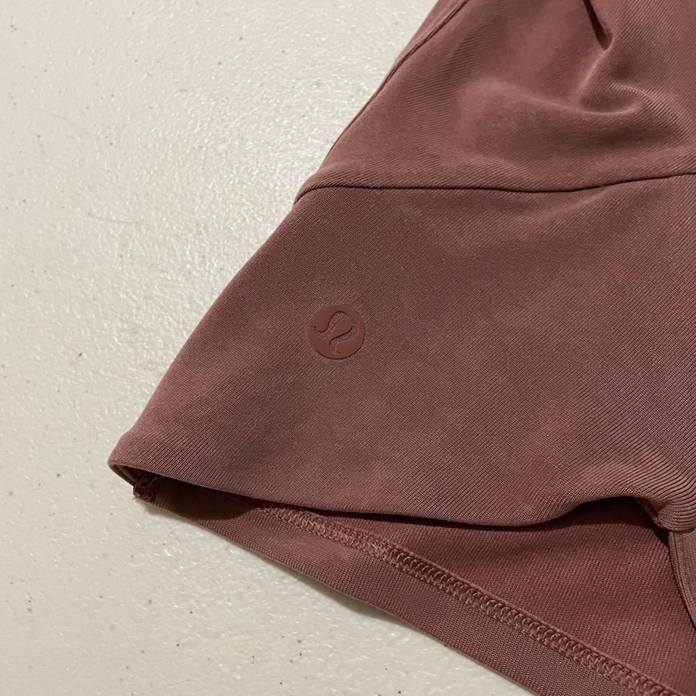 Rare Lululemon Open Tie Back Short Sleeve Crop Top Spiced Chai Pink Size 2 - Picture 6 of 13